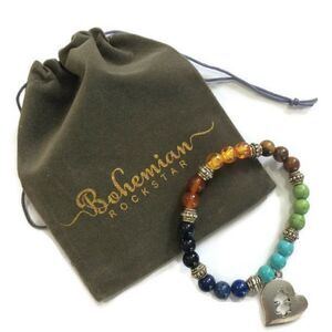 Bohemian Rockstar Beaded Autism Awareness Bracelet